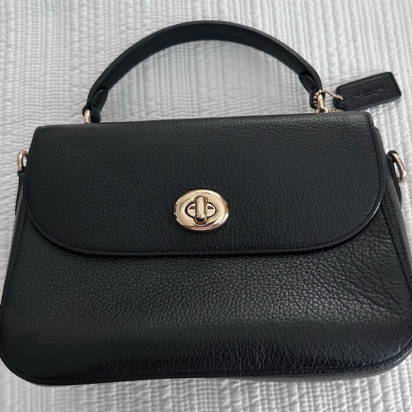 Coach Handbags - Coach Black Leather Handbag w/ strap.
